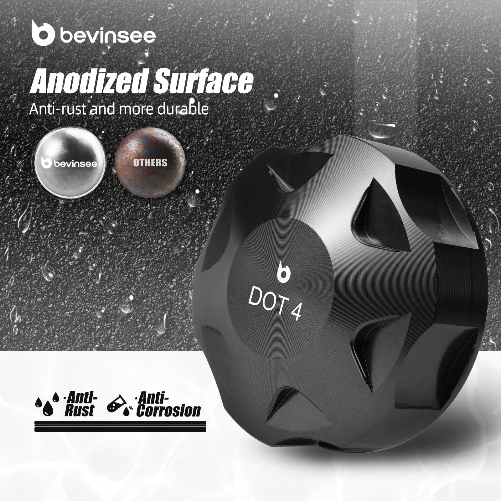 Bevinsee Bremsflüssigkeitsbeh?lterdeckel 5Q0611349B Compatible with Golf MK5 MK6 MK7 MK8 Polo Schwarz