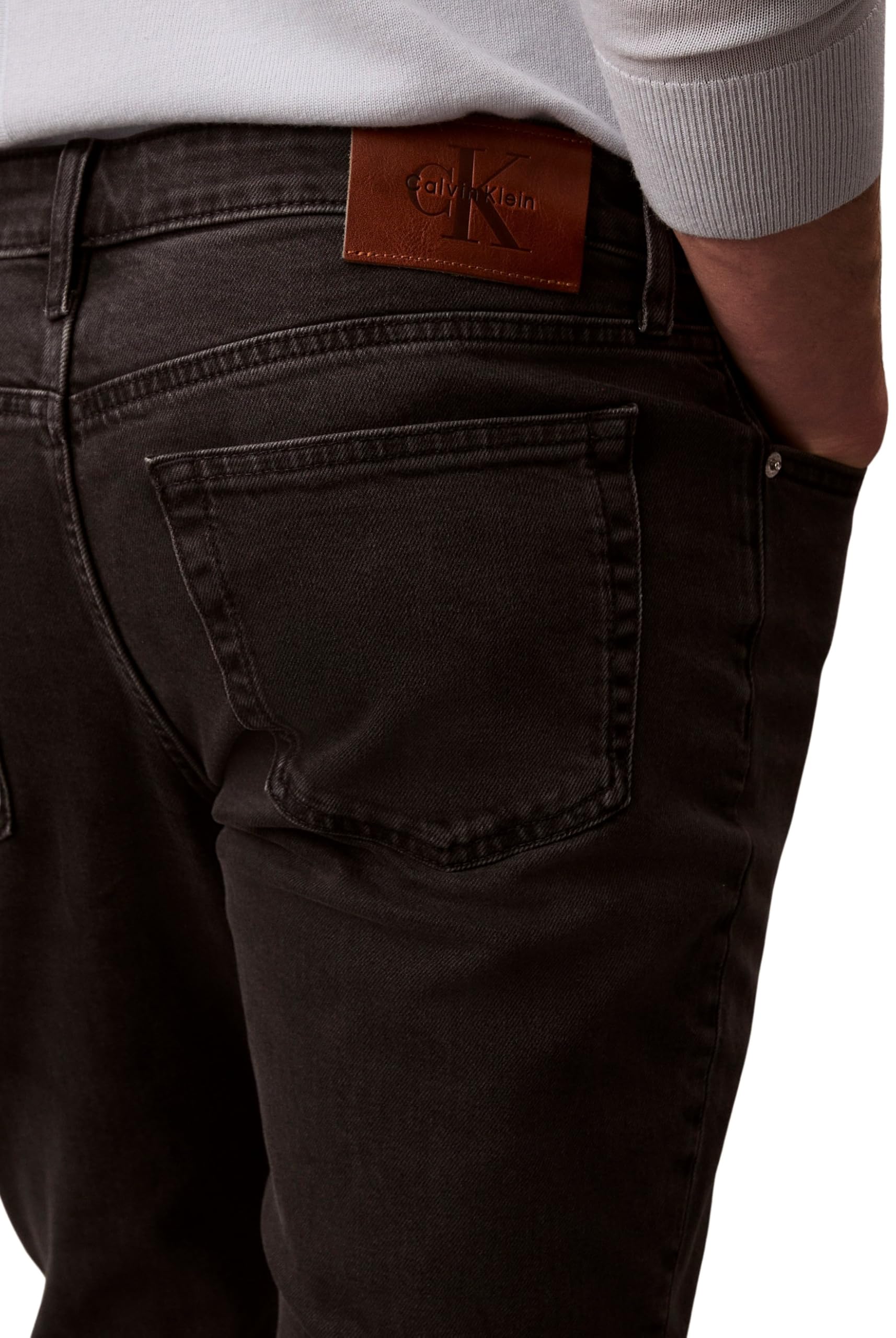 Calvin Klein Slim Ck Essential Black Jean Lv04rb738g - Dżins Mężczyźni