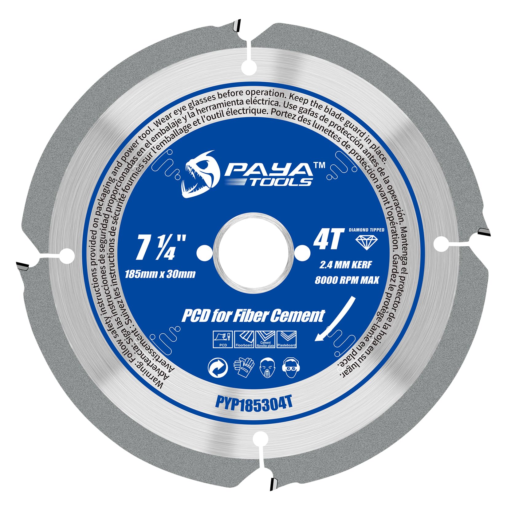 PAYA TCT - Hoja de sierra circular (madera y metal, diámetro 185 mm x 30 mm, 4T)