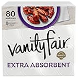 Vanity Fair Extra Absorbent Premium Paper Napkins, 80 Count, Disposable Napkins Made Soft And Strong For Messy Meals And Everyday Use