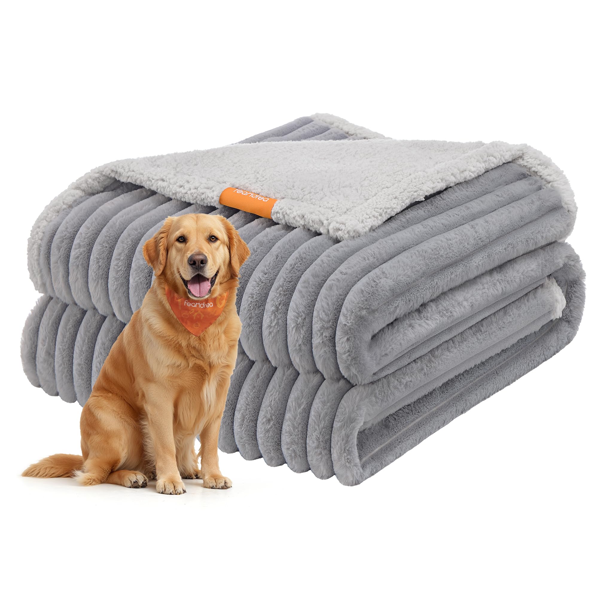 Feandrea Tappeto Impermeabile per Cani, Coperta Reversibile di Taglia XXL, 203 x 152 cm, per Cani di Taglia Grande e Extra Grande, Copridivano, Lavabile, Grigio Tortora e Grigio Chiaro PPB038G01