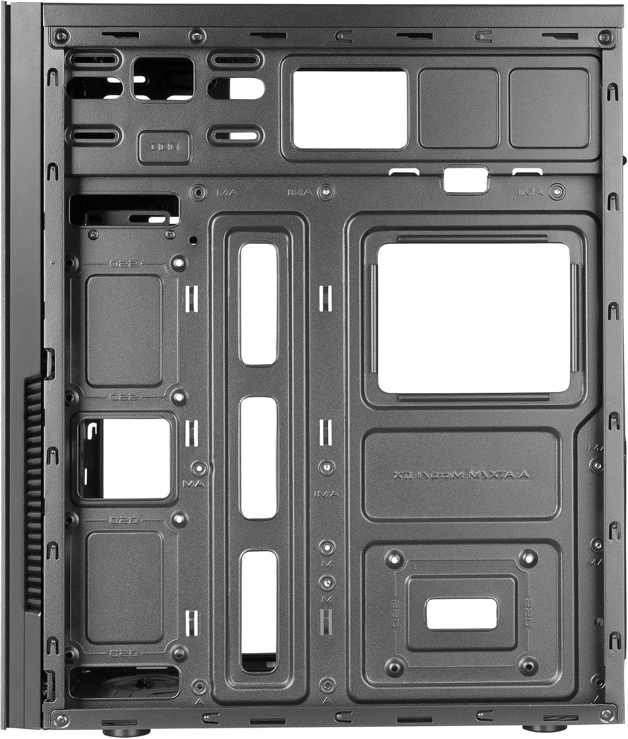 Tacens 2INITIOX, ATX Semi-Tower PC Case, 12cm Side Fan, Brushed Aluminium Front, Steel, Black