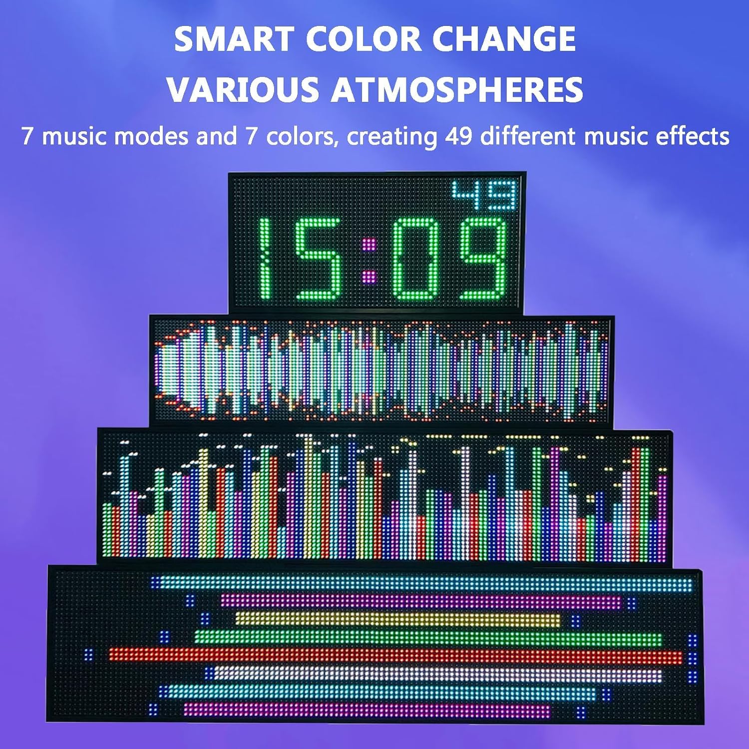 Analizzatore di spettro musicale a LED con telecomando wireless, doppio canale, microfono integrato per feste, studi, sale giochi