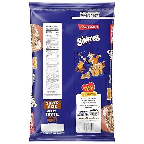 Miniatura 2 de Malt-O-Meal S'mores Cereal para el desayuno, Cereal Smores, bolsa de 30 onzas
