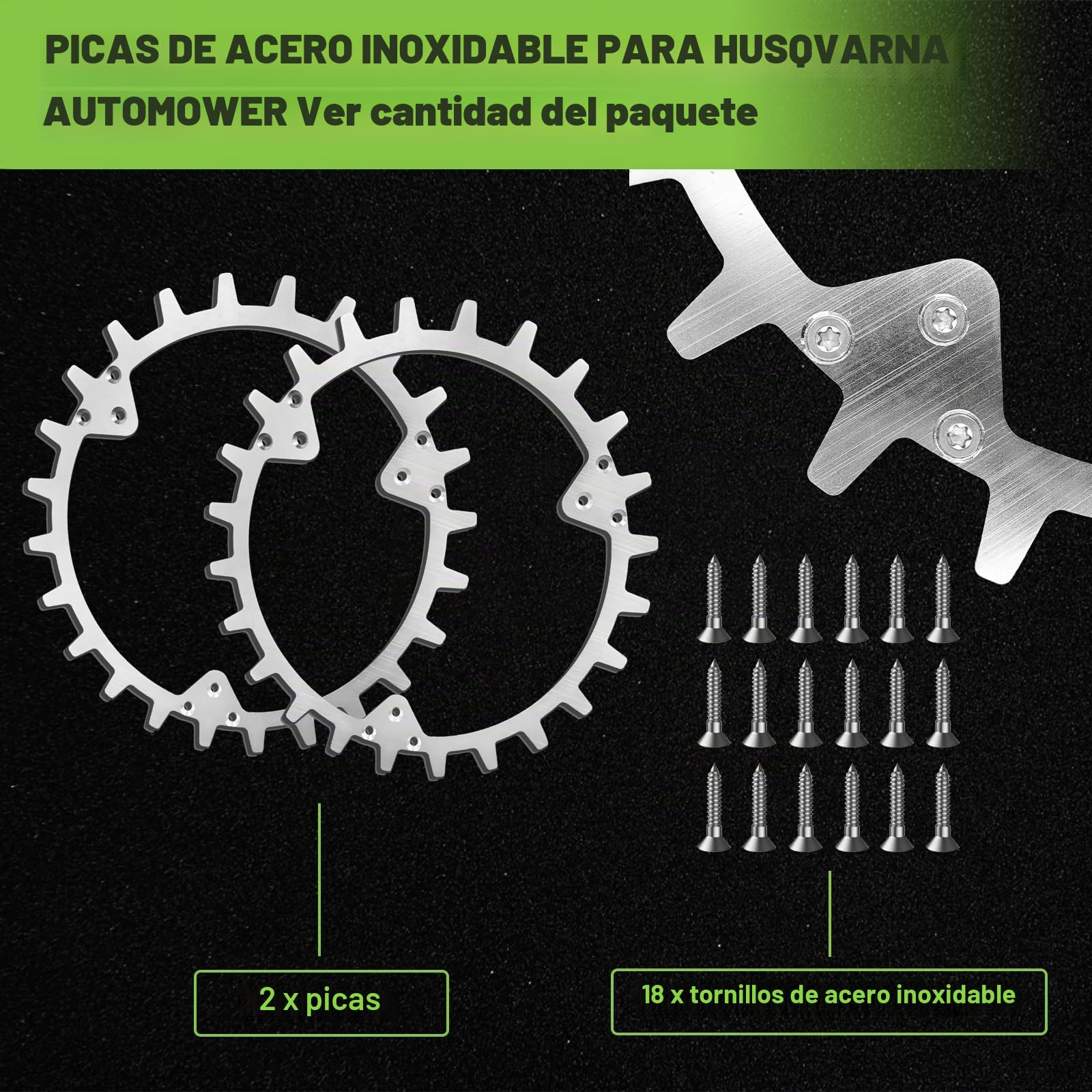 Pinchos para robot cortacésped Husqvarna Automower 320/420/430X/440/450X, mejora la tracción y desbarba, rueda 252 mm