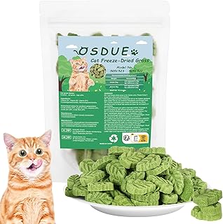 OSDUE 100g Katzengras Snack, Cat Grass Teething Stick, Katzengras Sticks Gefriergetrocknet Snacks für Katzen, Katzenminze, Beißstab aus katzengras, für die Zahnpflege und Haarknäuel Entfernen product image