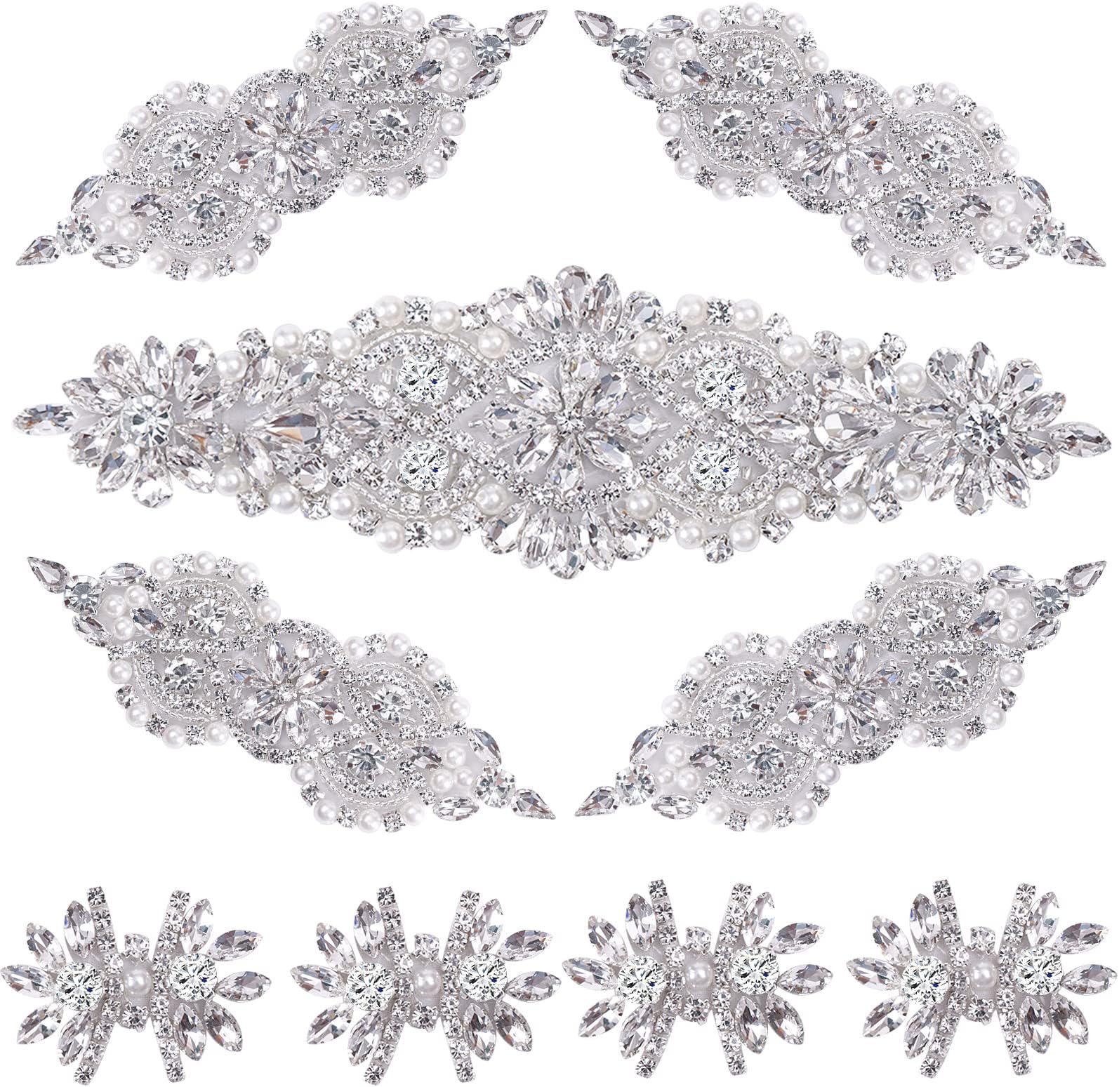 Noble Pure Handmade Big Beaded Crystal AB Color Patches Sew