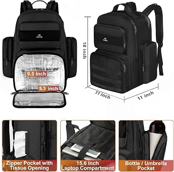 MATEIN Tactical Lunch Backpack for Men, Work Bags with Lunch Compartment