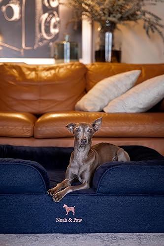 Miniatura 8 de NOAH & PAW Cama grande para perro, 35 x 25 x 11 pulgadas, camas ortopédicas para perros, espuma viscoelástica con cáscara de huevo con gel Negro