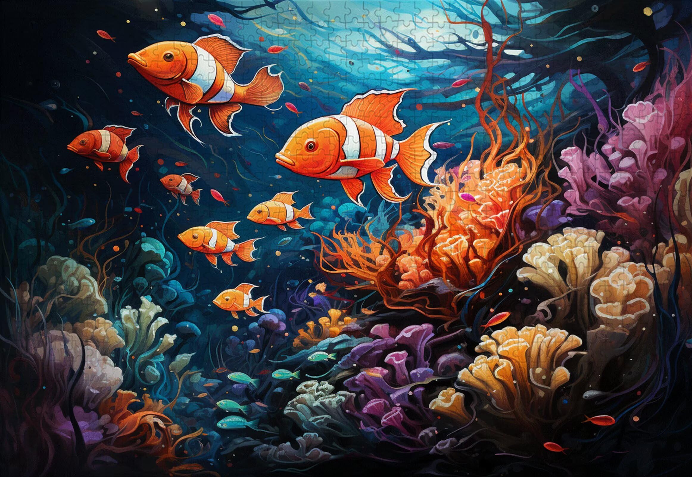 Corail Puzzle 1500 Pieces Adultes Poisson Puzzles Classiques Panorama Bois Difficile Impossible Geant Jigsaw Jeu éducatif Défi Jouet pour Enfants et Adulte dès 14 Ans Cadeau Homme Femme Boxed P-475
