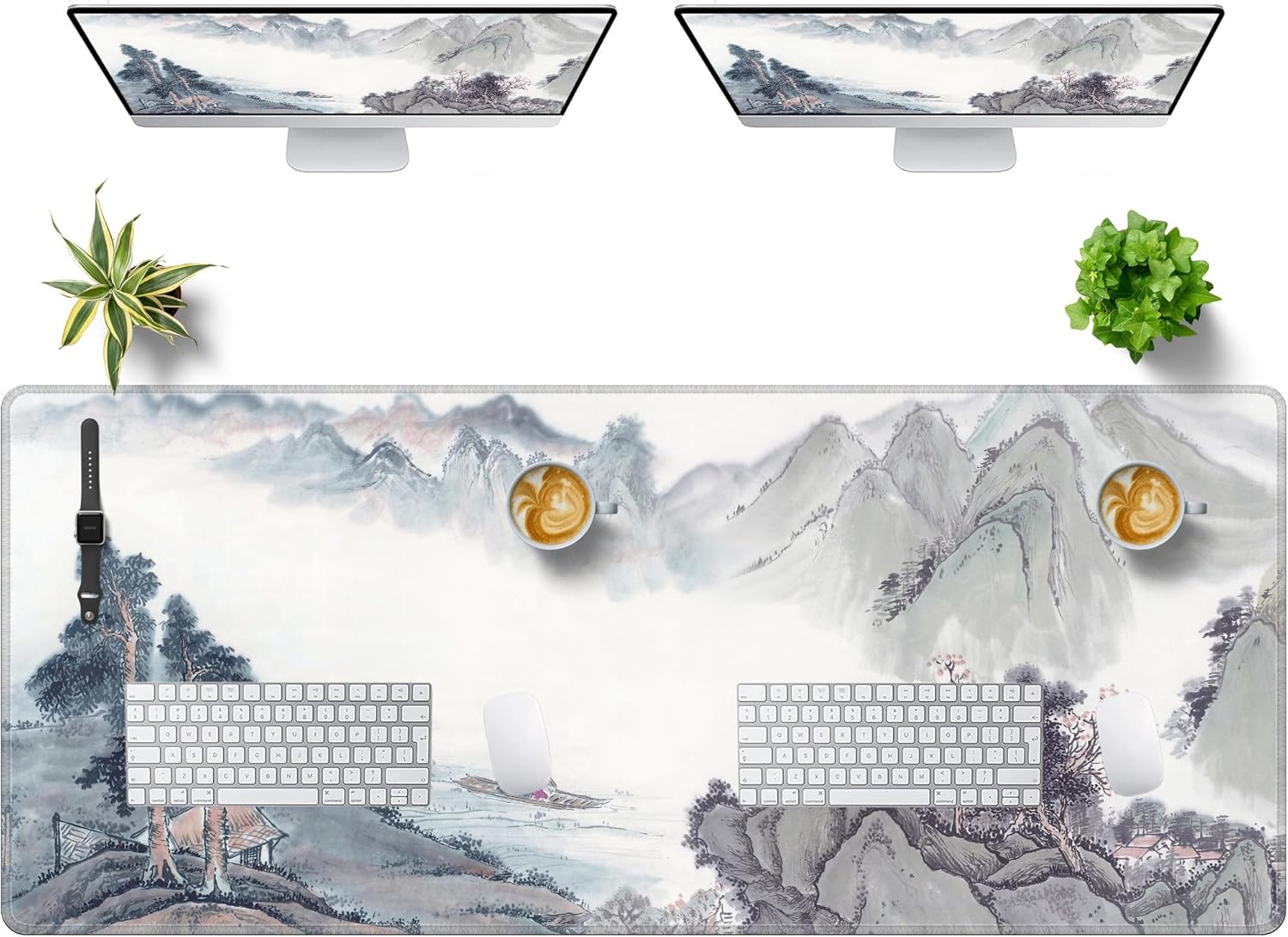 LL-COEUR XXL Landscape Gaming Mouse Pad Computer Keyboard Mat Office Desk Pad (Landscape 1, 55.1" x 23.6" x 0.12")
