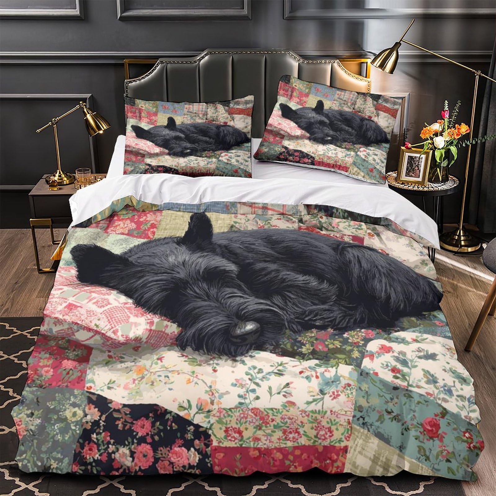 Housse de Couette 3D Hypoallergique 260x220 ultra douce avec fermeture éclair fonctionnelle