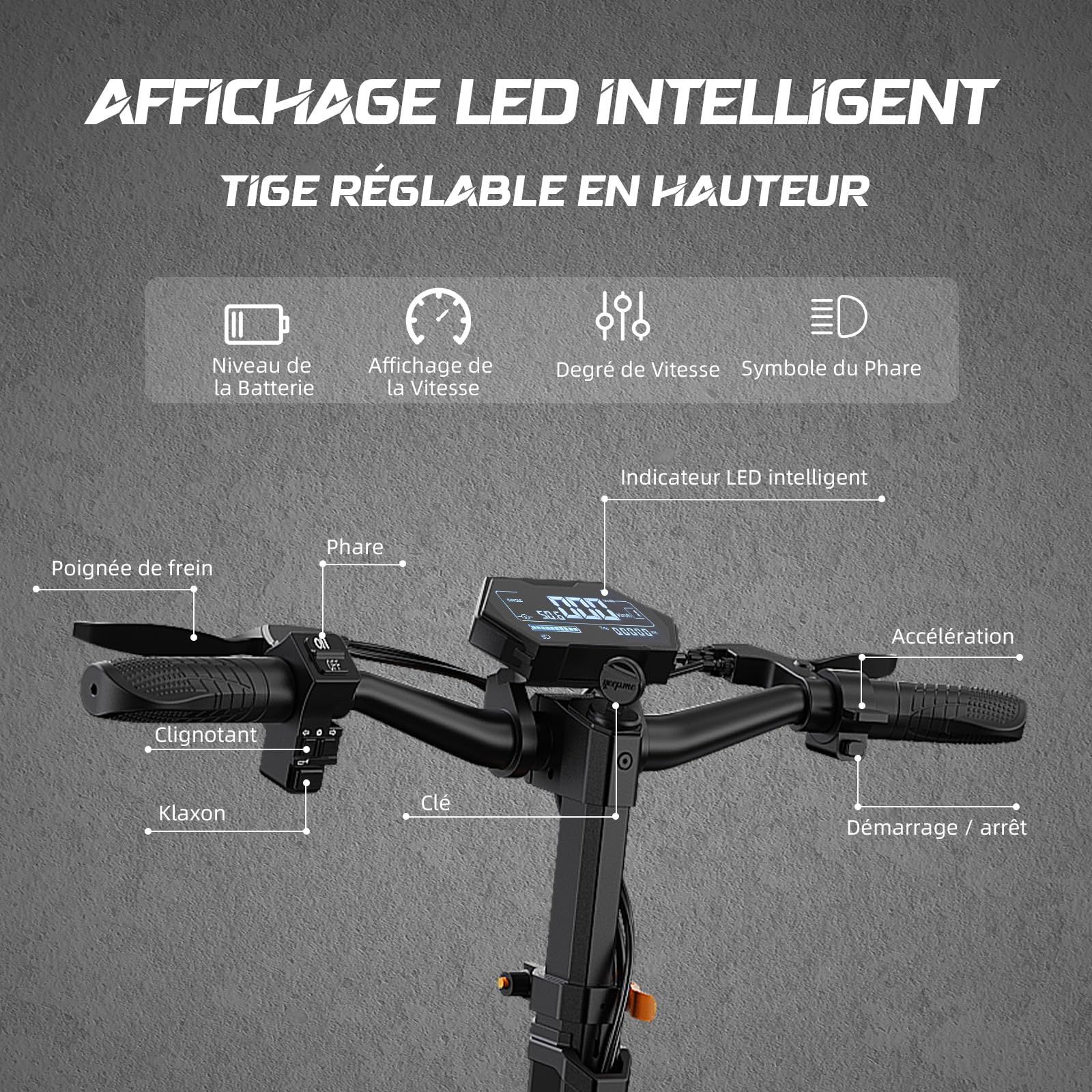 Trottinette Électrique Adulte, Scooter Électrique Pliable, 2 Moteurs, Batterie 60V 20.8Ah, Autonomie Max 60-70KM, Pneus Tout-Terrain 11 Pouces, 3 Modes de Vitesse, Affichage Intelligent