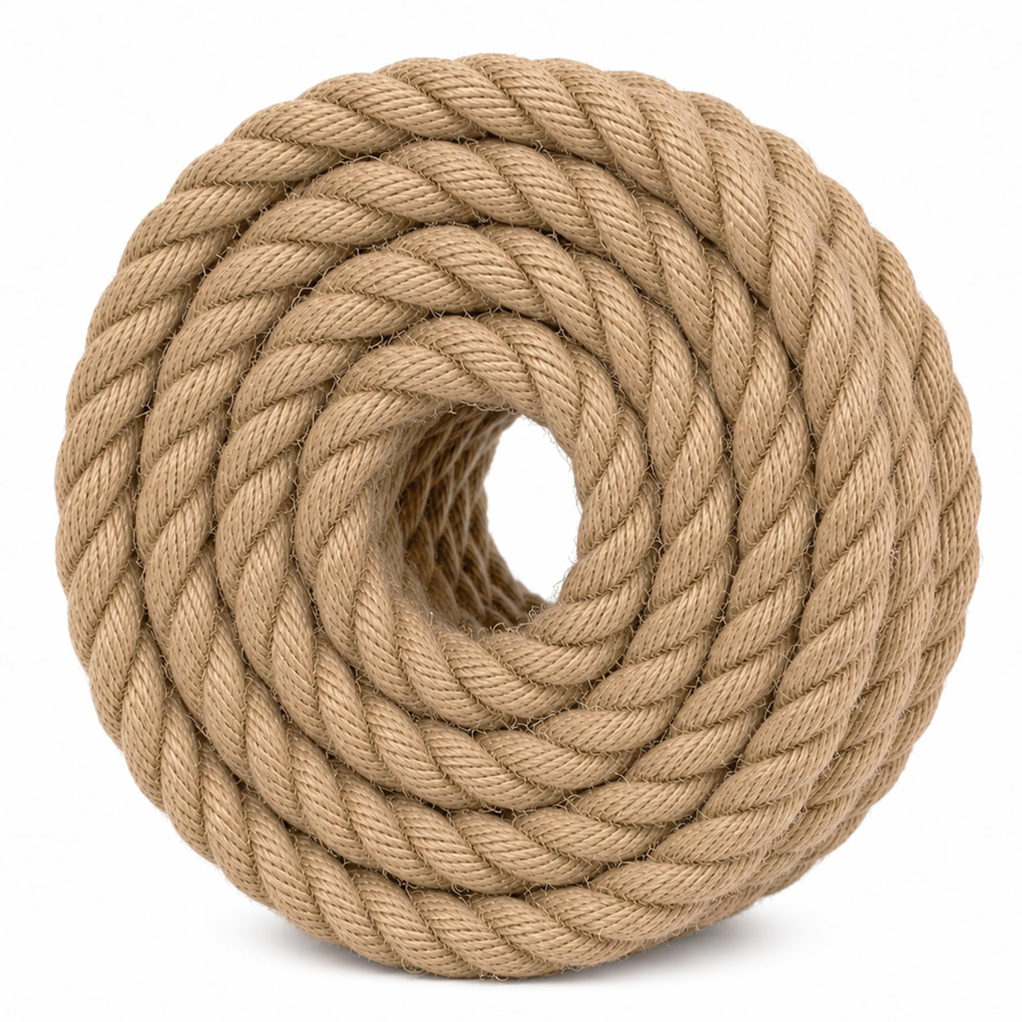 Jute Rope 1 Inch X 100 Ft – Twisted Manila Hemp Rope, Heavy Duty Natural Thick Rope For Tug Of War, Crafts, Railing, Gardening & Hammocks
