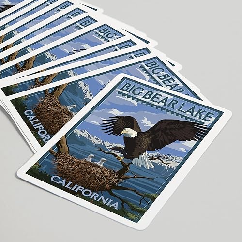 Miniatura 5 de Lantern Press Big Bear Lake, California, Águila calva y pollitos (52 cartas de juego de tamaño póquer, con comodines)