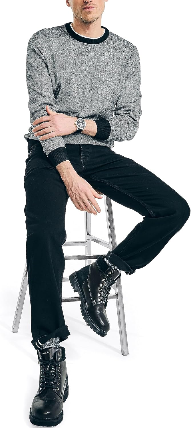 Nautica Men's Sustainably Crafted Printed Crewneck Sweater