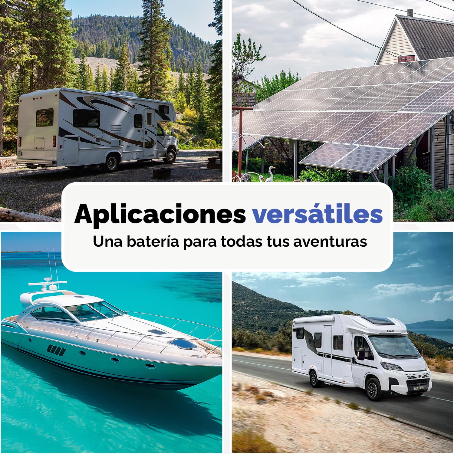 Electronicx batería AGM Caravan 12V 100Ah / 100 Ah deep cycle sellada sin mantenimiento, polo positivo a la derecha – batería para autocaravana, caravana, solar – 278×175×190mm