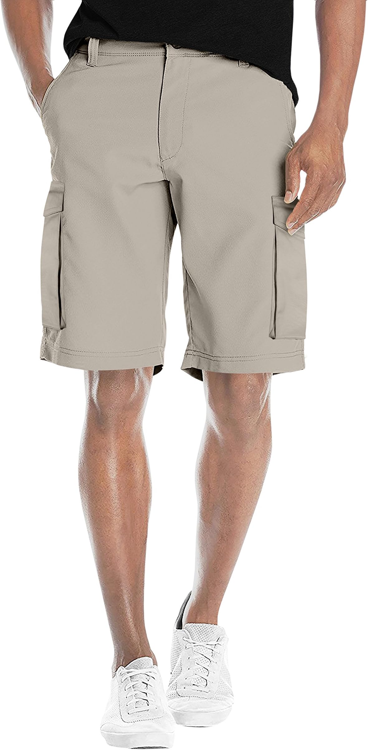 Agile Mens Casual Summer Flat Front Essential Stretch Shorts/Cargo Shorts with Pockets