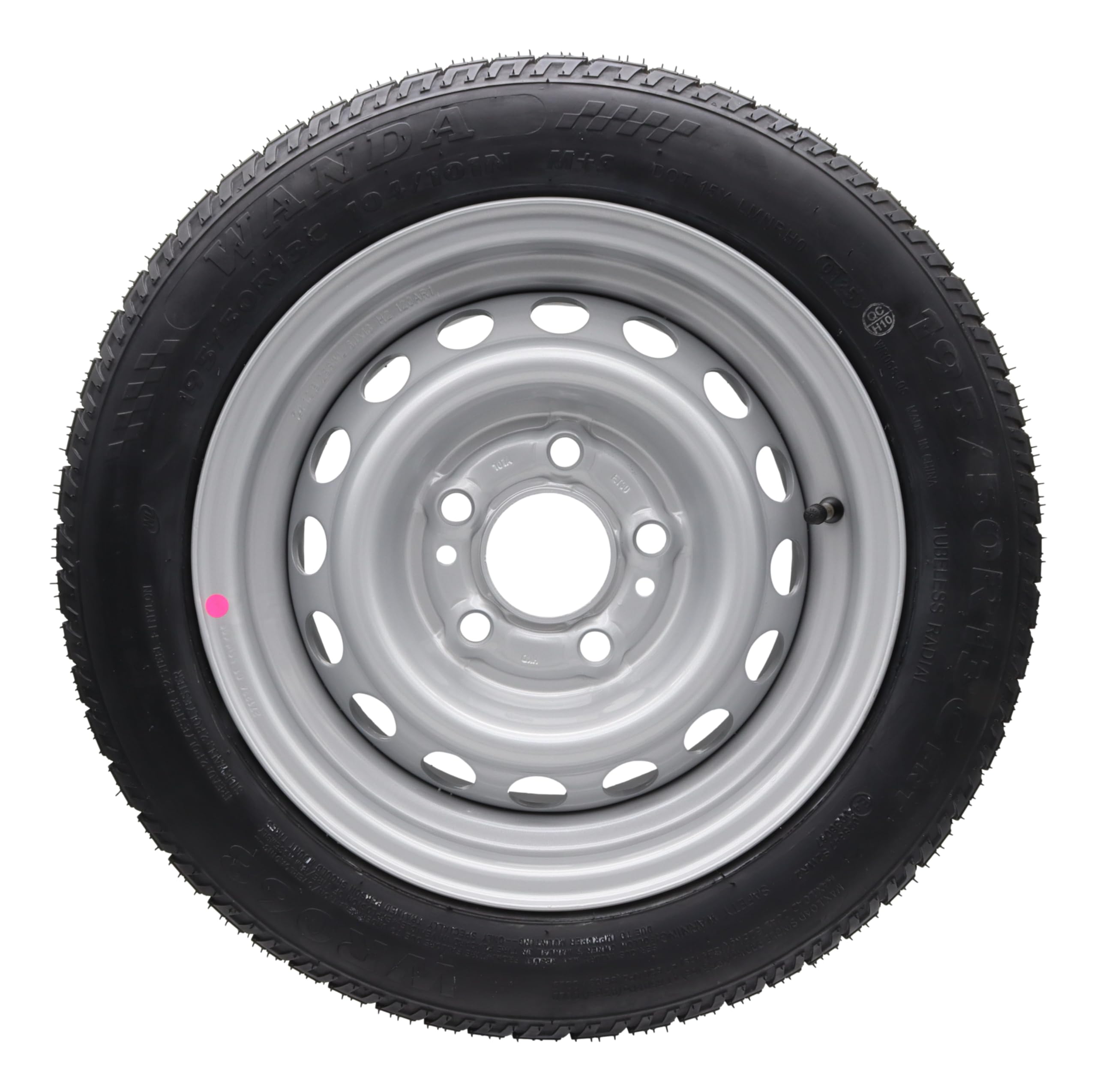 trailer parts4u Ruota completa 195/50 R 13 C per rimorchio + caravan, Pneumatici per camion su cerchione a 5 fori 6J x 13H2 ET30 LK 112 x 5, Acciaio (Steel)