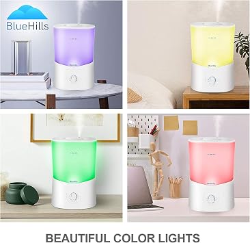 BlueHills Premium 3000 ML XL Essential Oil Diffuser Aroma Humidifier 3 Liter Big Capacity Huge Size Plant Baby Living Room Decor Lights Home High Mist Long Run Time Aromatherapy Diffuser White 3L-K1