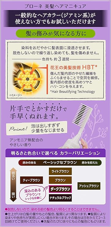 Amazon ブローネヘアマニキュア ダークブラウン クシ付 ブローネ 白髪染め 通販