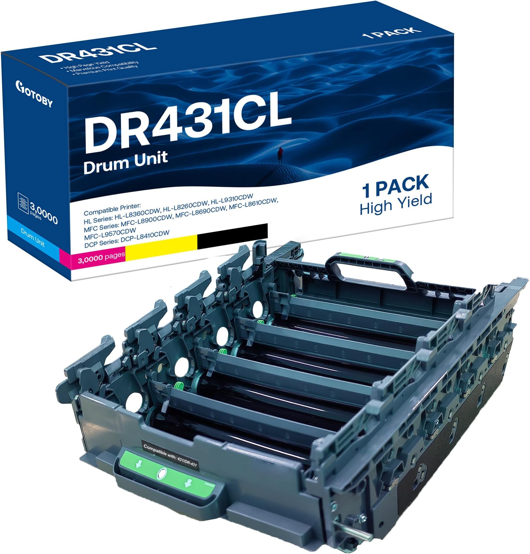 DR431CL Drum Unit 30,000 Pages Replacement for Brother DR431CL Drum TN 436 Compatible with MFC-L8900CDW HL-L8260CDW HL-L8360CDW MFC-L8610CDW Printer (1 Pack)