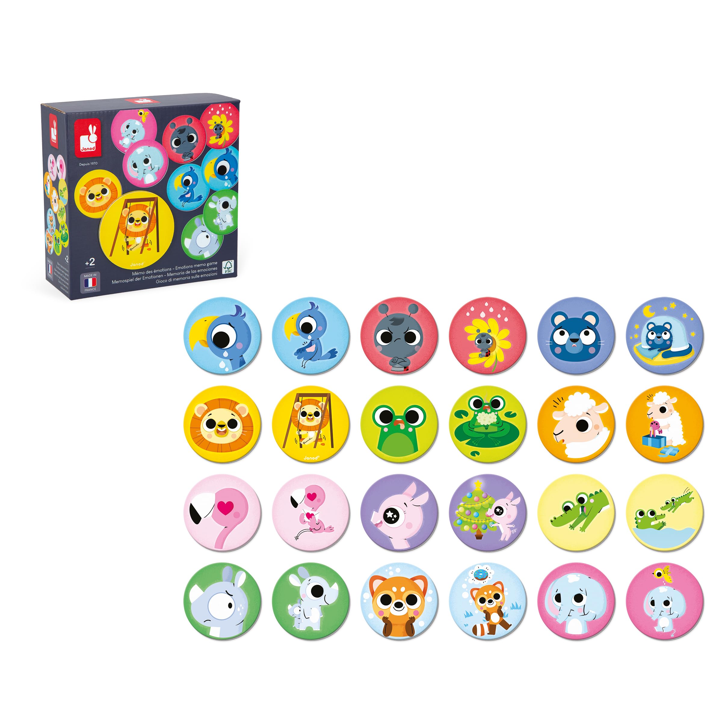 Janod - Gioco di Riconoscimento Tattile Memory Touch - Gioco da Tavola Educativo - A Partire dai 3 Anni, J05318