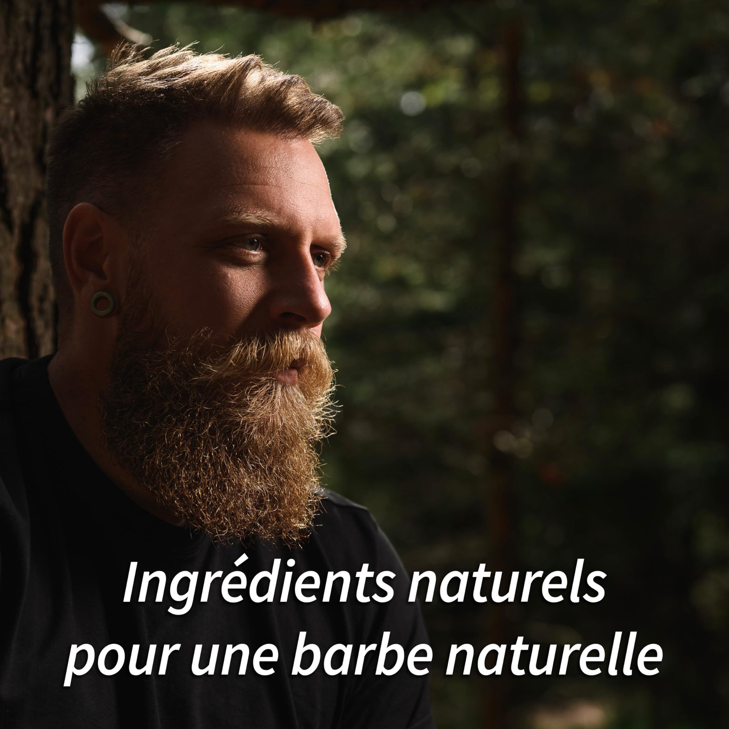 Mr Bear Family Cire Barbe Hommes - Boisé - Baume Barbe - Produit barbe homme au Beurre de Karité, Huile de Jojoba et Cire d'Abeille - Moustache & Barbe Styling complet - Entretien barbe homme 60ml