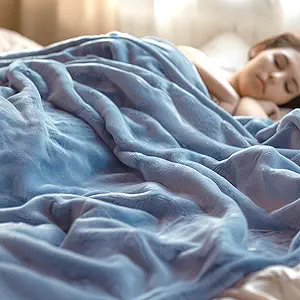 Bedsure Fleece King Size Blanket for Bed - GentleSoft Warm, Cozy, Soft & Thick Blanket for Winter, Heavy 500Gsm Anti-Static Design, Ideal for Couch & Sofa, Ashley Blue, 108x90 Inch