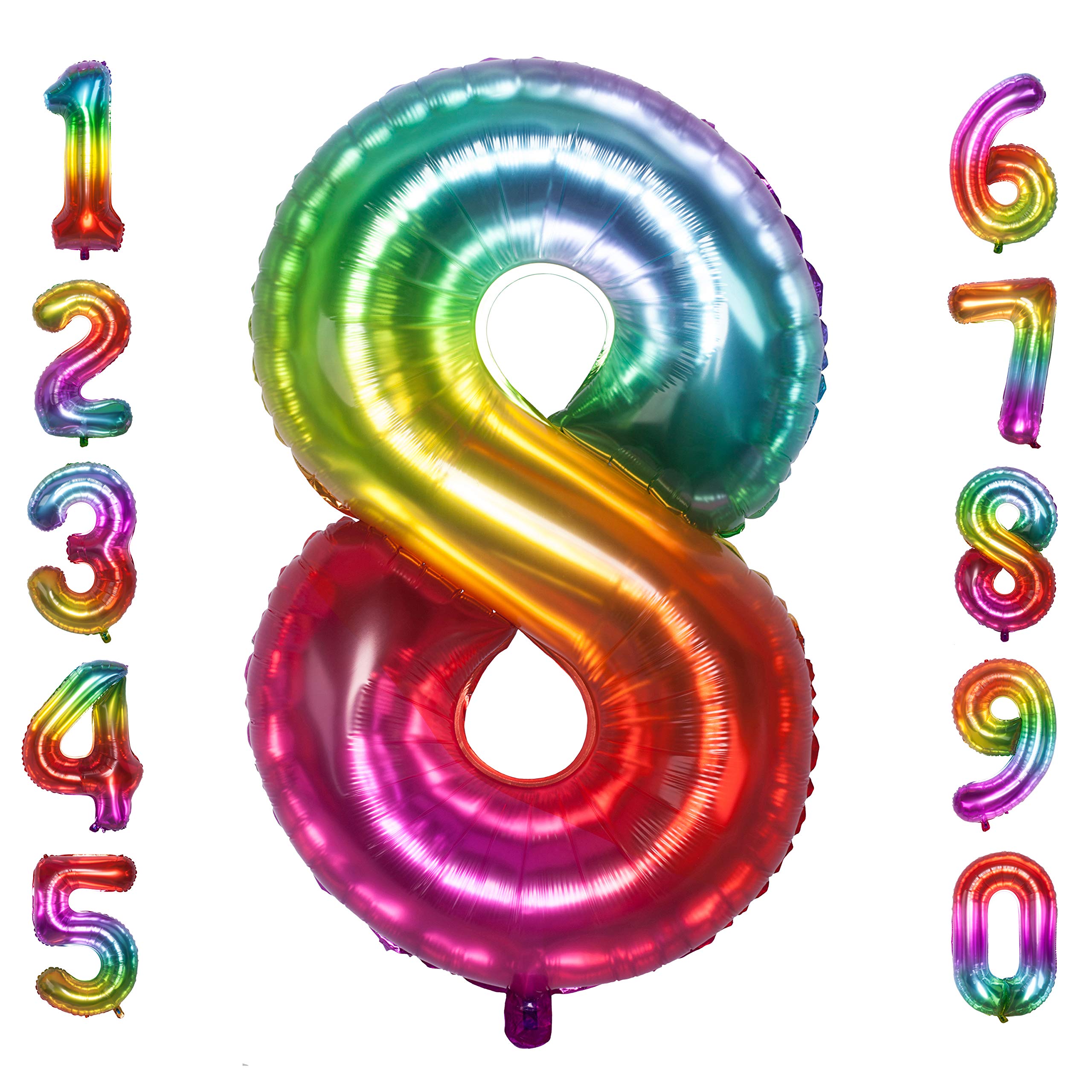 Red 0 balloon 40 Inch Giant Helium Foil Number 0 to 9 Red Balloon Birthday Wedding Party Digital Decorations (Number 0) — view 454