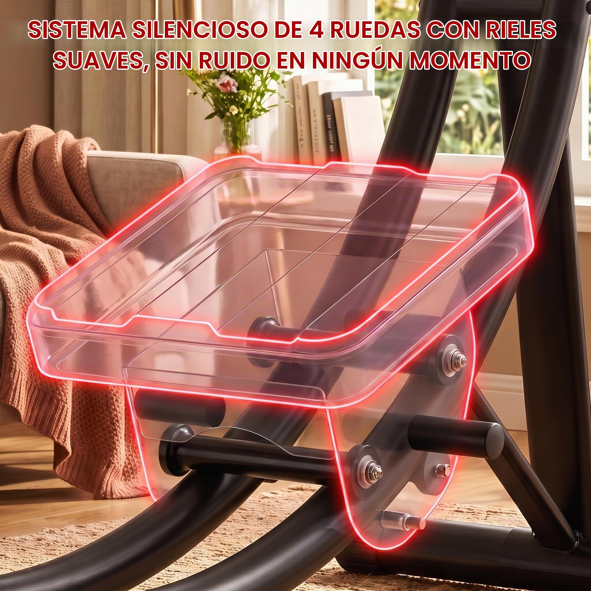 Máquina Abdominal Plegable, Aparato Abdominales Aplanar Vientre, Máquina Abdominales Musculación con Riel Deslizante, Aparato Deporte Casa