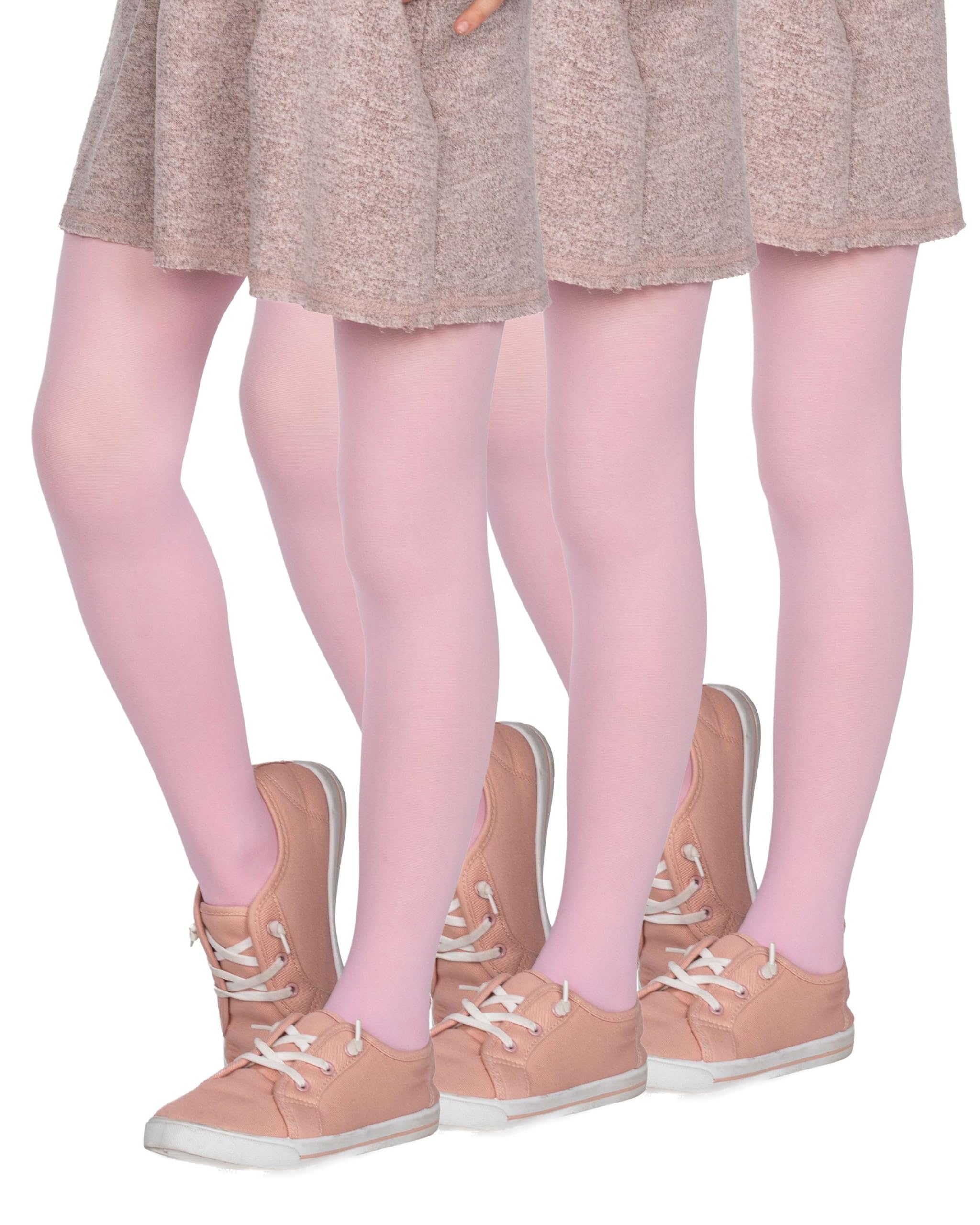 looksy Lot de 3 Collants Fille 40 Deniers Opaques Unis Microfibre Ballet Extensibles Doux Enfant Collants Scolaires Uniforme Danse 3-12 Ans