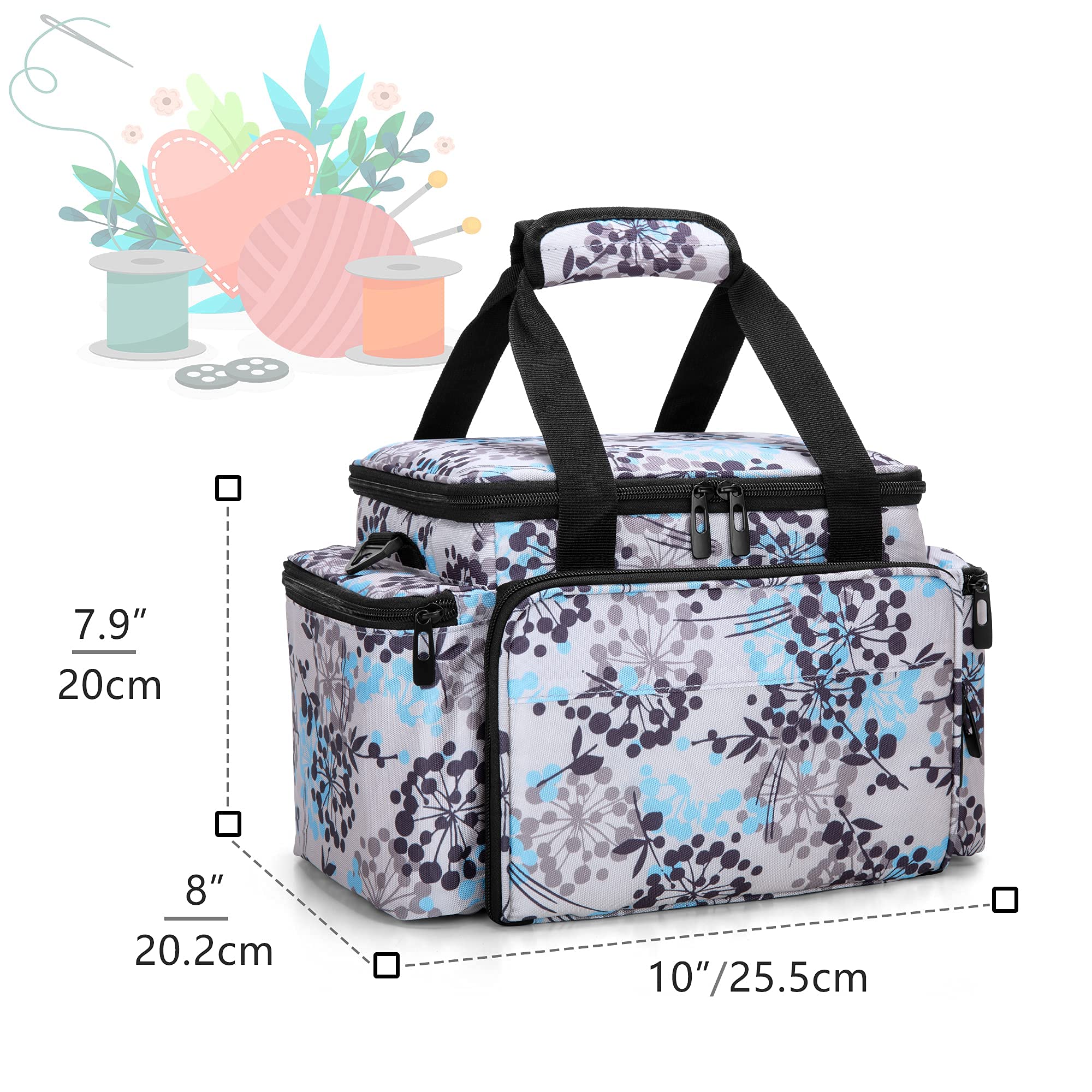 CURMIO Bolsa de Costura, Organizador para Kit de Costura, Diente de León
