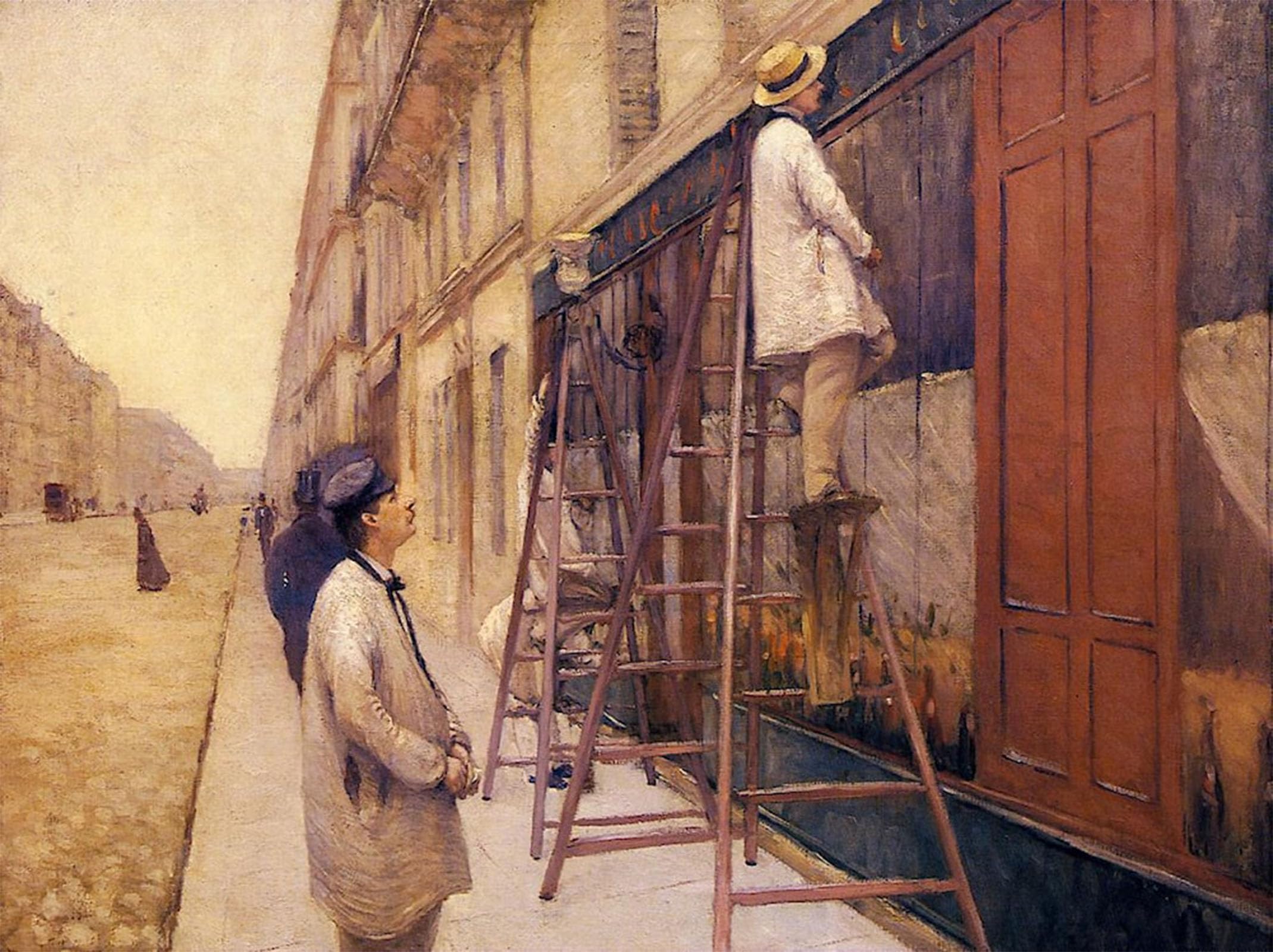 SERENDIPITP Vintage Wall Art Canvas Nordic Poster Canvas Print Picture the House Painters by Gustave Caillebotte Wall Art Poster for Home Decor 60x90cm