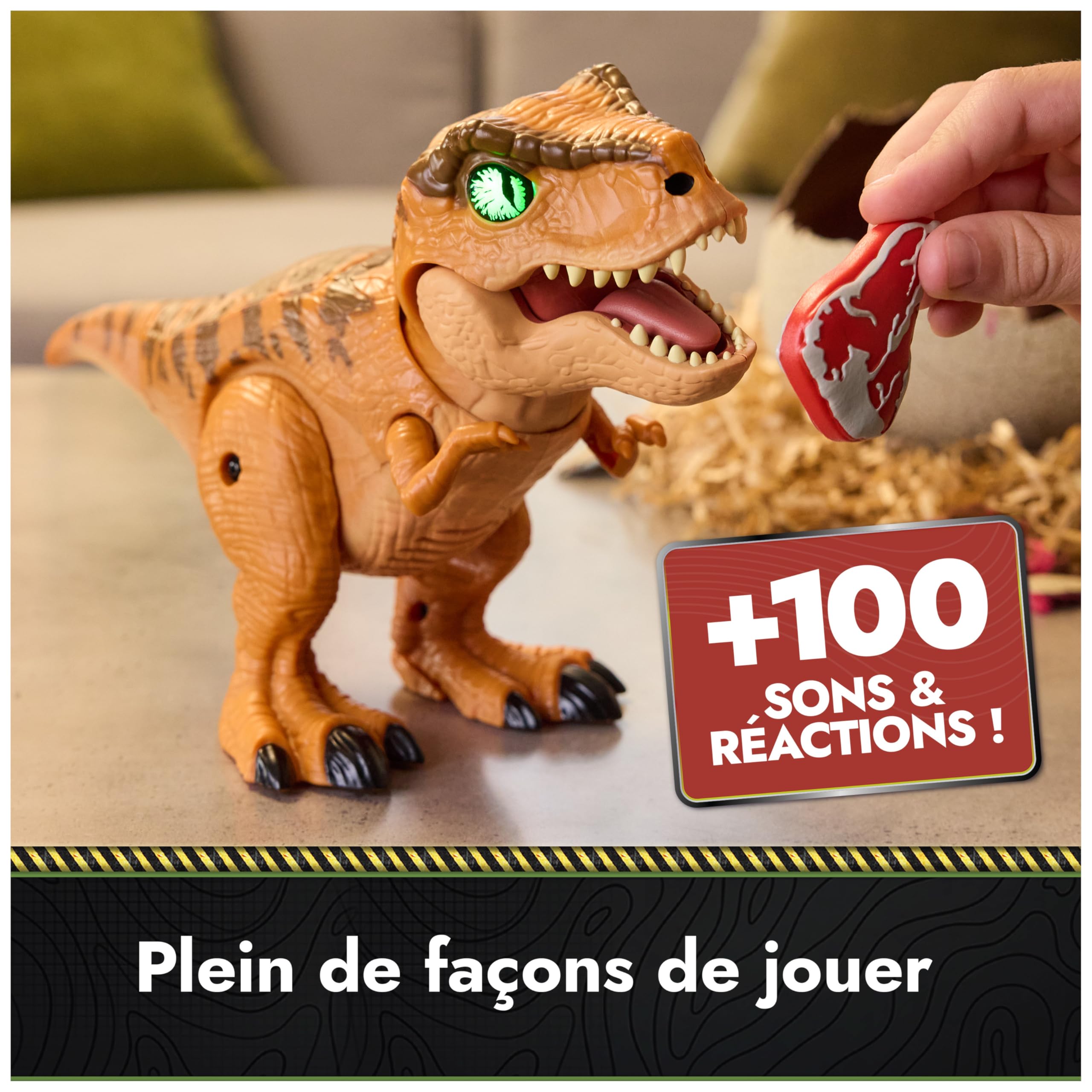 Primal Hatch Jurassic World Dino Eclosion Secrète - Oeuf Dinosaure à Faire Éclore - Jouet Enfant 5 Ans+ - 2 Accessoires - 100 Sons & Réactions