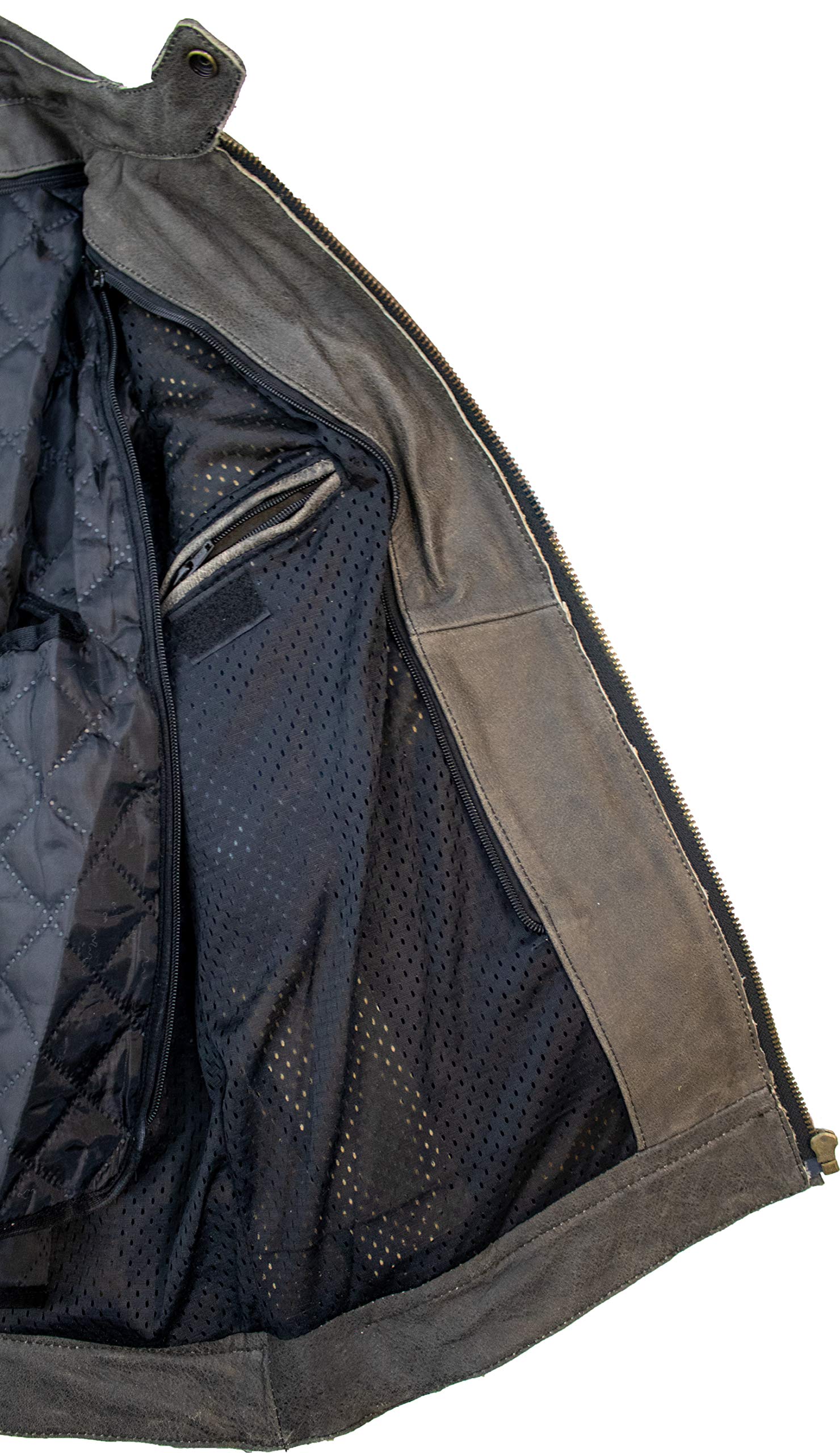 MDM Herren Retro Motorrad Lederjacke