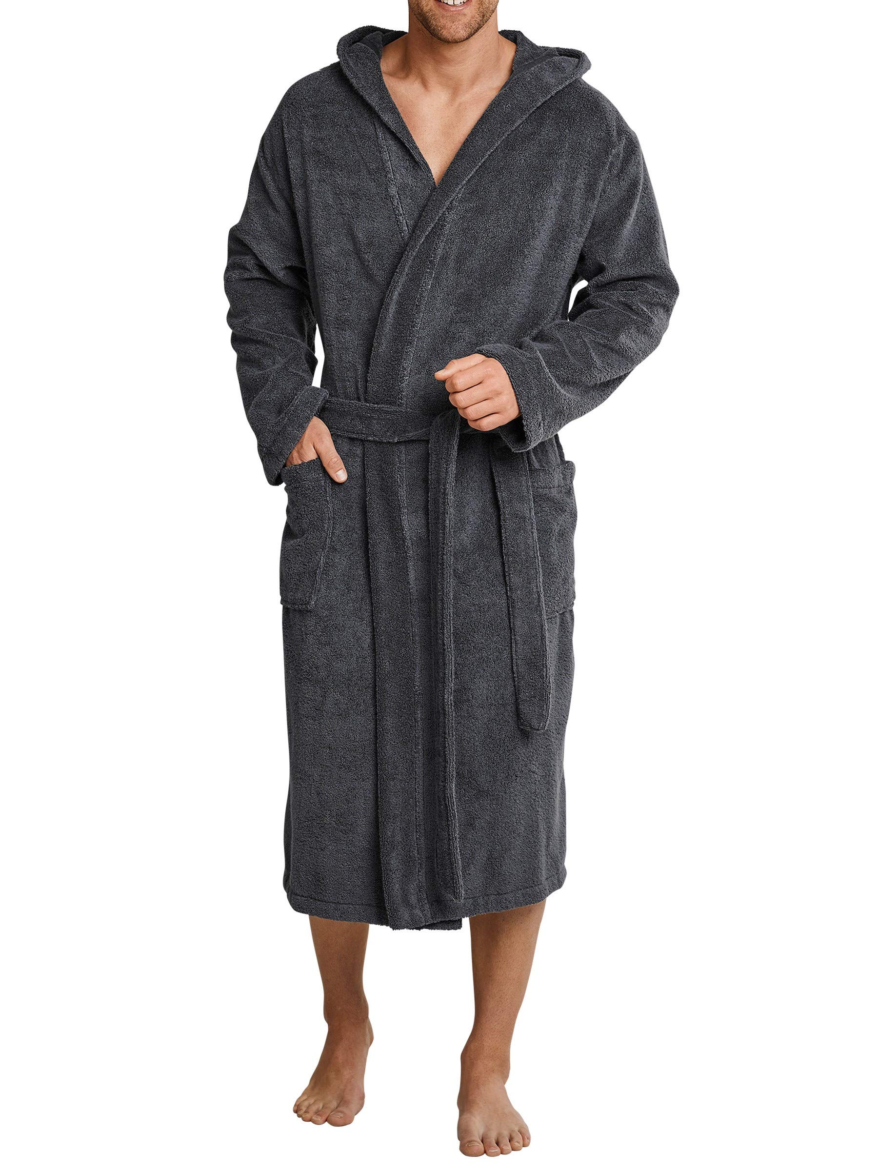 Schiesser Essentials Bademäntel Bademantel Uni Navy 128546/815