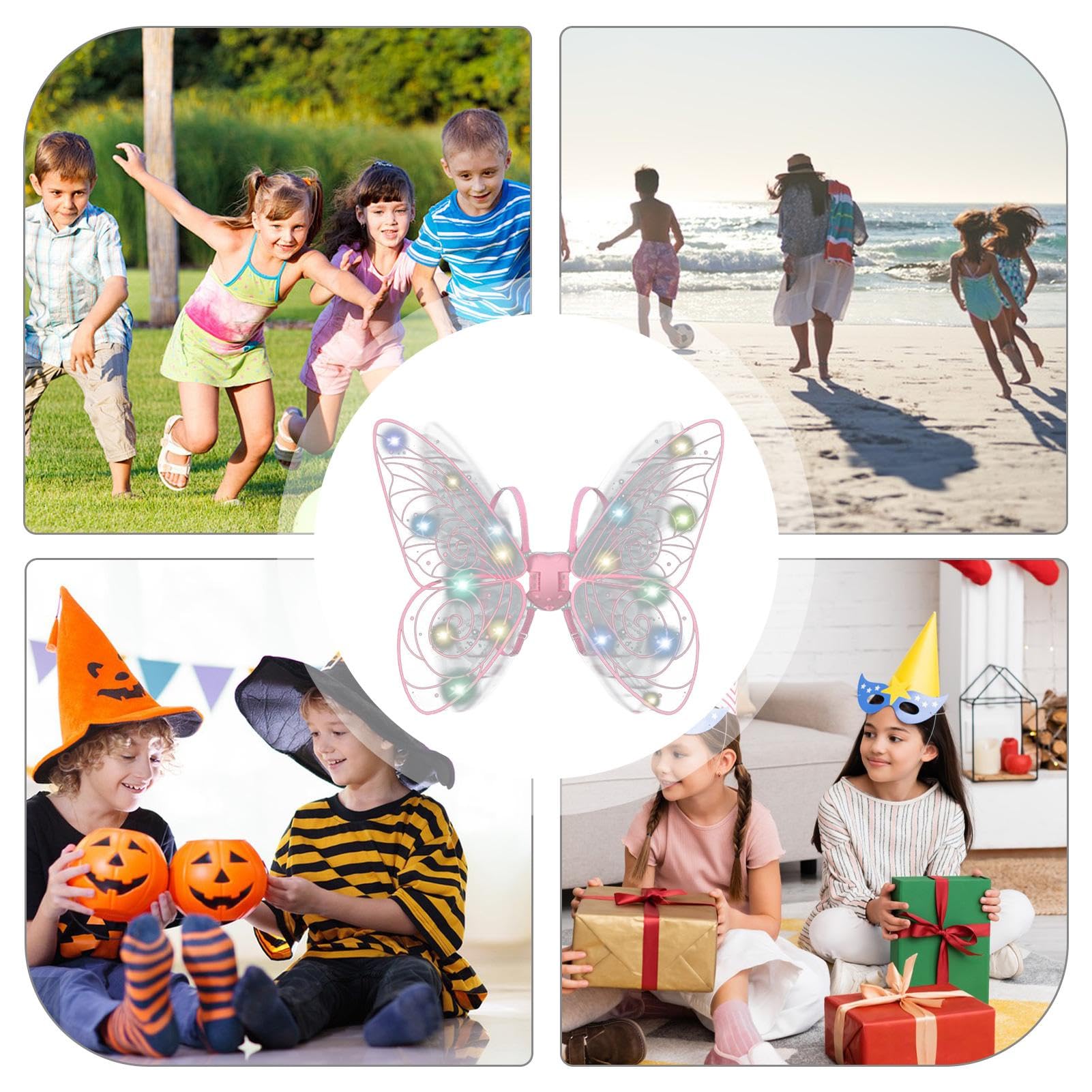 Ailes de cigale colorées pour enfants – Costume de fête en forme de papillon – Ailes en fil léger de 70 g avec bretelles élastiques pour Halloween, carnaval, accessoire photo (noir Ailes de cigale colorées pour enfants – Costume de fête en forme de papillon – Ailes en fil léger de 70 g avec bretelles élastiques pour Halloween, carnaval, accessoire photo (noir