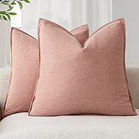 Vista 69 de Foindtower - Paquete de 2 fundas de cojín decorativas de lino unicolor, funda de cojín de acento suave, estilo bohemio, rústico y neutral