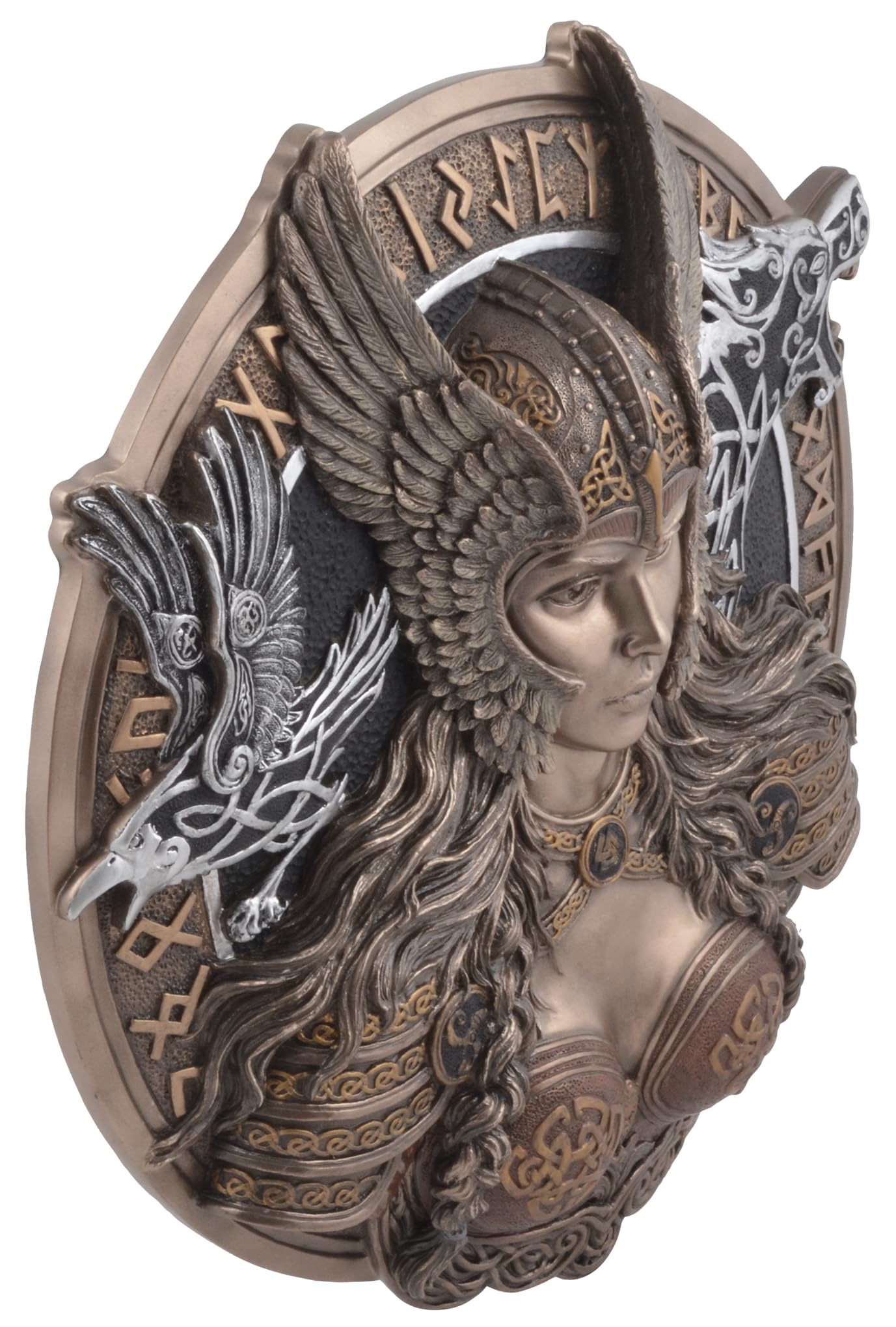 VOGLER Joh. Vogler GmbH Germański relief na ścianę z runami, walkiria, wykonany ze sztucznego kamienia, ręcznie brązowany i barwiony, z kolekcji Veronese, 708-78497