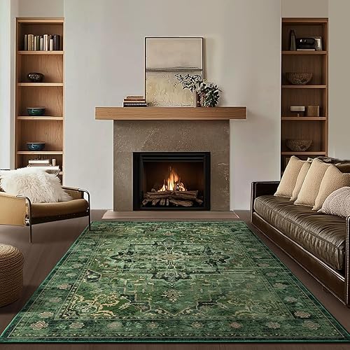 Miniatura 52 de Alfombras Redondas Beige de 4 pies, Alfombra Circular Pequeña Antideslizante Lavable de Pelo Bajo y Fina para Entrada, Cocina, Comedor, Alfombra