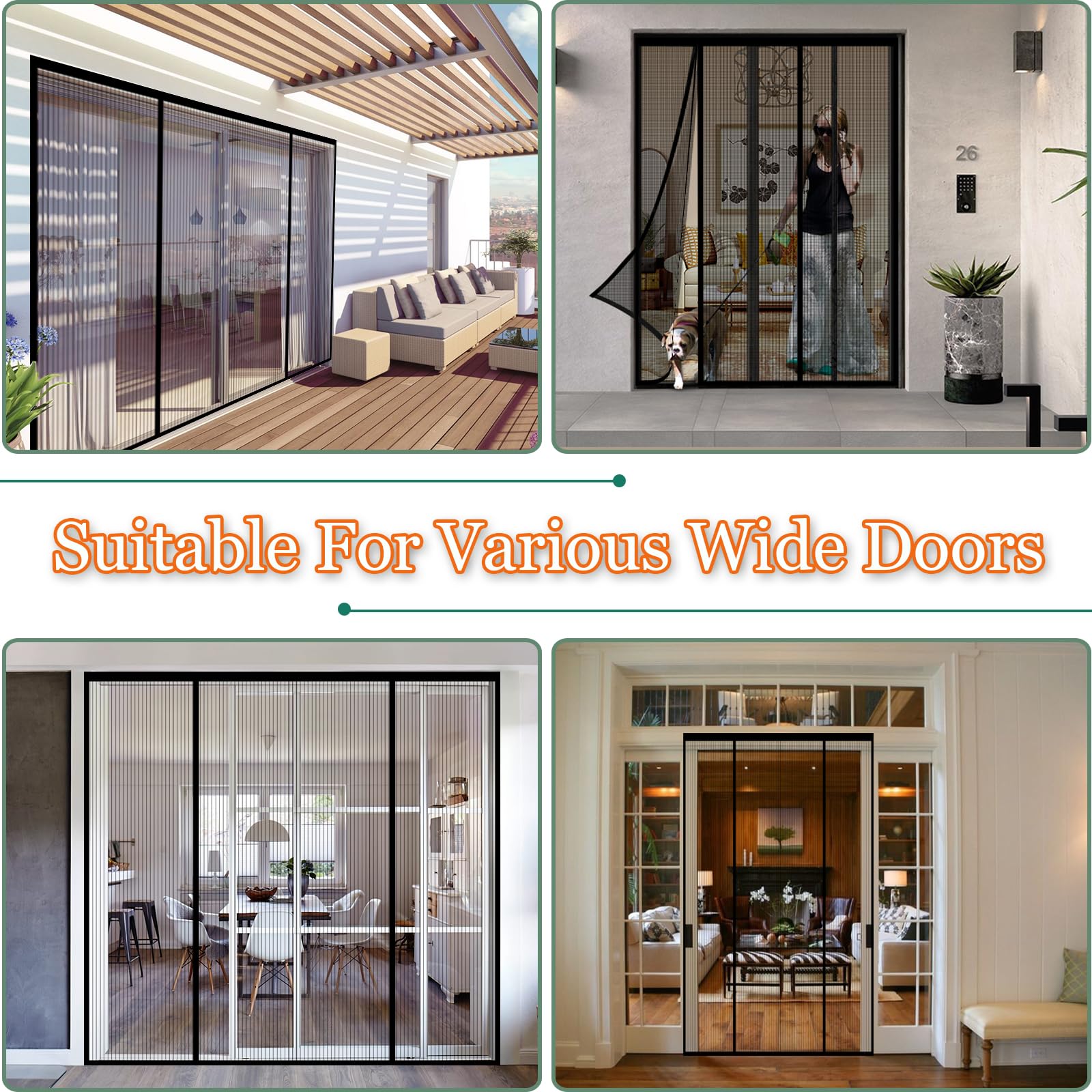 Bodyplus Pink Magnetic Fly Screens For Doors, Door Fly Screen Curtain - View #5