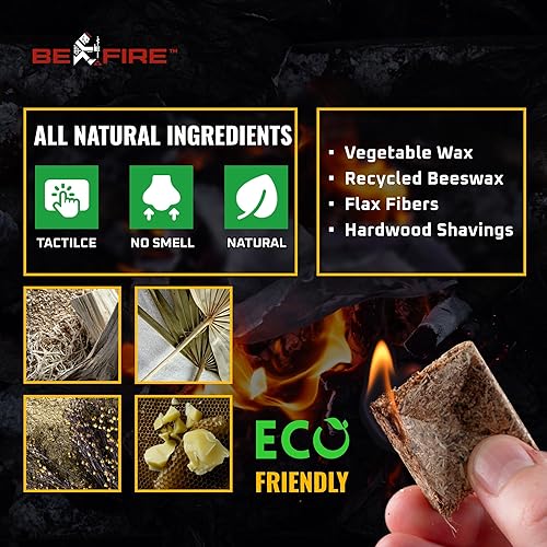 Miniatura 5 de Arrancador de fuego  175 piezas de arrancadores de fuego naturales de hasta 12 minutos de tiempo de combustión para chimenea interior, fogatas y