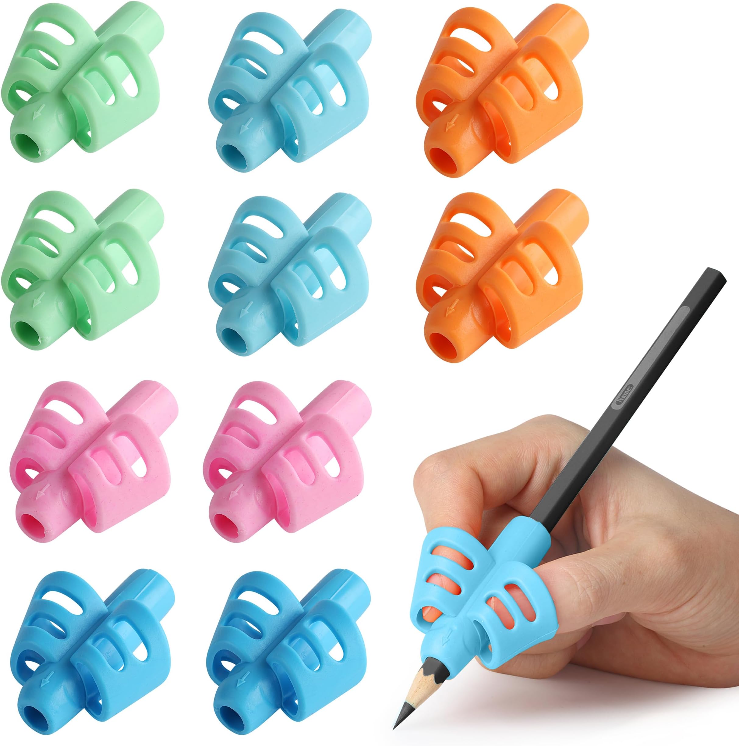 Mr. Pen- Pencil Grips for Kids Handwriting, 20 PCS (10 Finger Grips+10 Clips), Pencil Holder, Grippers, Pen Grip