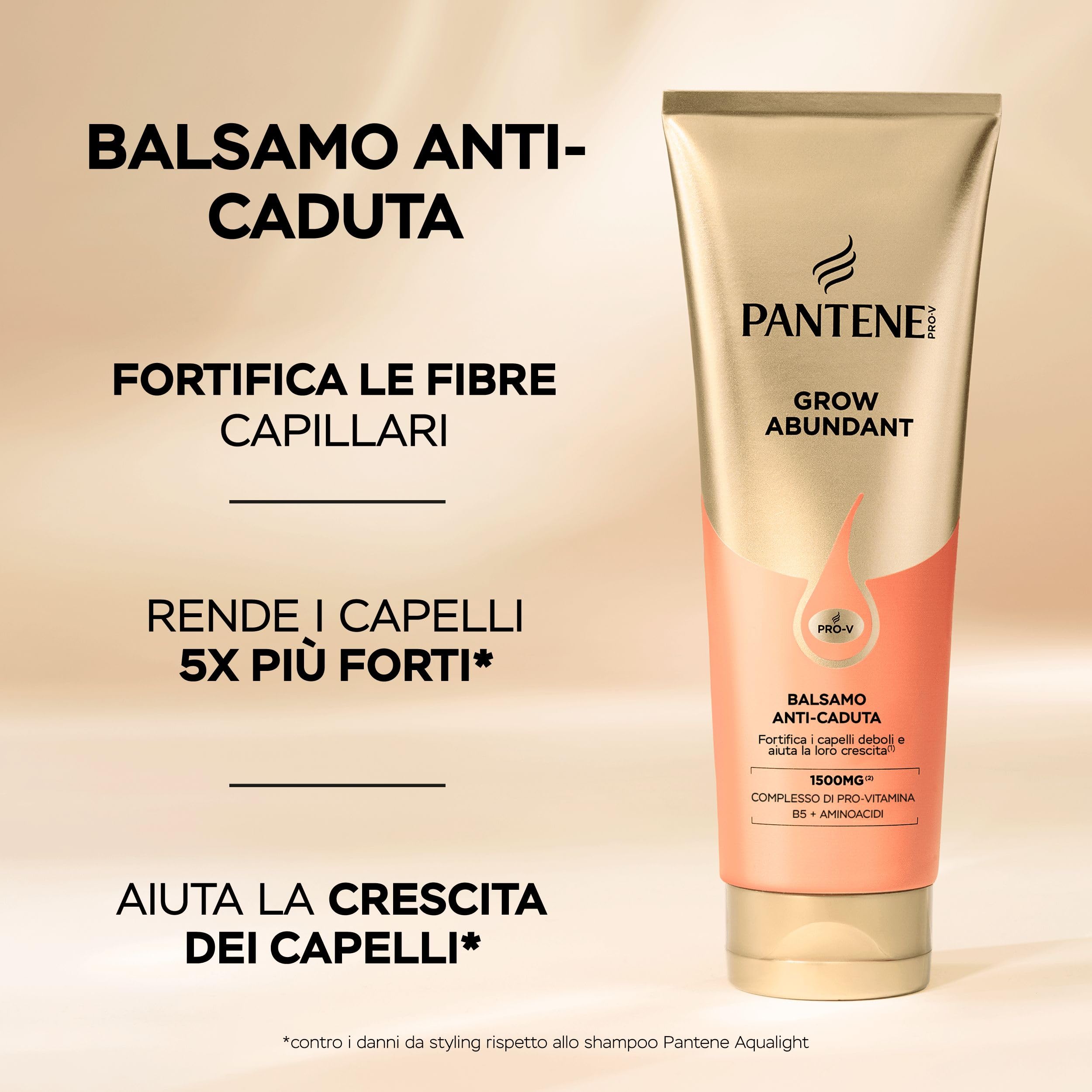 Pantene Grow Abundant Anti-Shedding Conditioner 250ml for Fine and Weak Hair, Makes Hair 5 Times Stronger Increasing Its Resistance Against Breakage, with 1500mg Pro-V B5 Complex + Amino Acids - 5