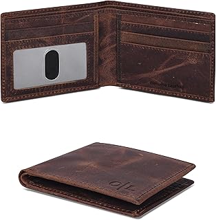 Slim Leather Wallet for Men - RFID Blocking Slim Minimalist Front Pocket...