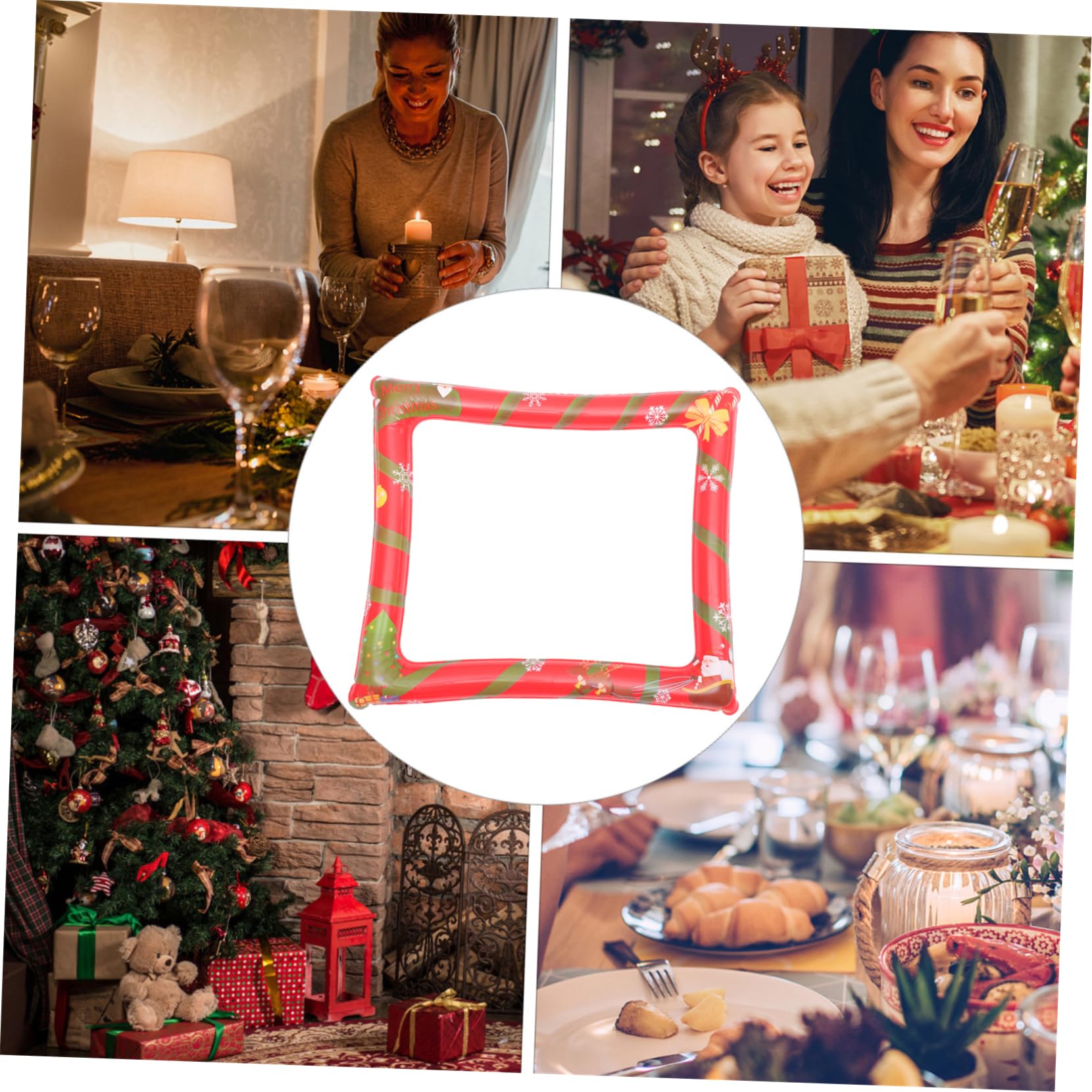 COLLBATH 2 Stück Aufblasbarer Bilderrahmen Für Weihnachts-Party Fotoautomaten-Requisiten Partyzubehör