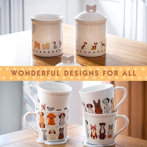 Miniatura 6 de SPOTTED DOG GIFT COMPANY Recipiente de cocina para encimera, bonito tarro de cerámica para almacenamiento de alimentos con tapa, contenedor de tarro