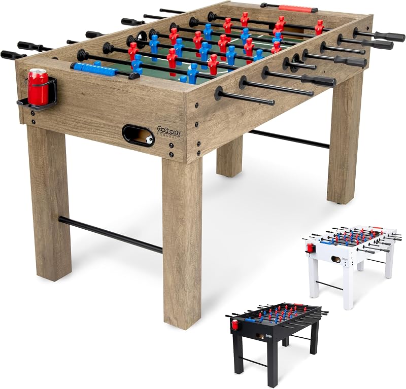 GoSports Mesa de futbolín de tamaño completo de 54 pulgadas para adultos – Perfecta para el hogar, la oficina o la sala de juegos – Elija color