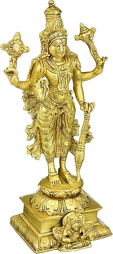 Lord Narayan - Escultura de latón tradicional hindú
